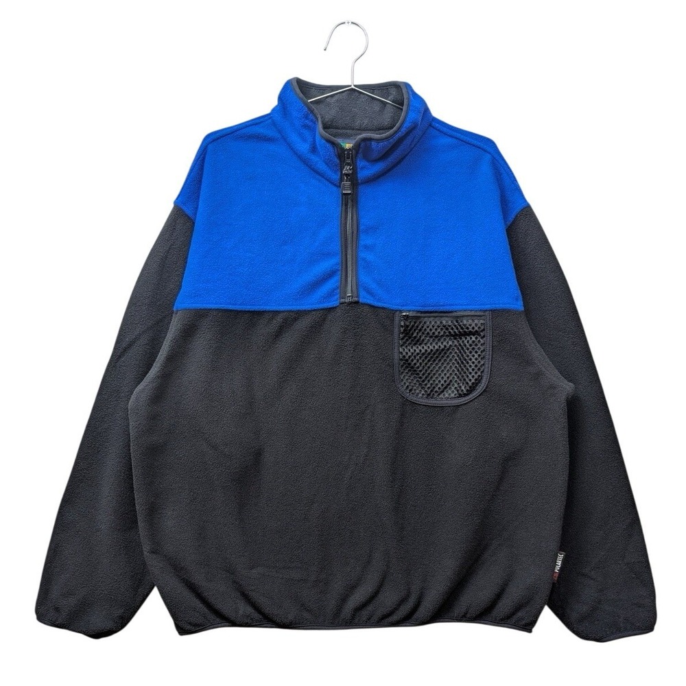 Eddie Bauer EBTEK Fleece Pullover Mens XL Blue Black Gorpcore Quarter Zip Jacket